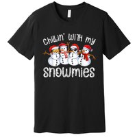 Snowman Christmas Chillin With My Snowmies Ugly Gift Premium T-Shirt