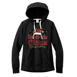 Soninlaw Claus Christmas Pajama Matching Family Xmas Light Gift Women's Fleece Hoodie