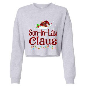 Soninlaw Claus Christmas Pajama Matching Family Xmas Light Gift Cropped Pullover Crew