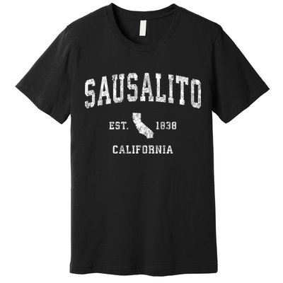 Sausalito California Ca Vintage Athletic Sports Premium T-Shirt