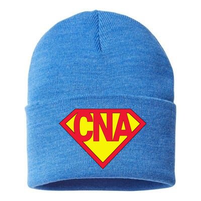 Super Cna Certified Nurse Assistant Superhero Gift Sustainable Knit Beanie