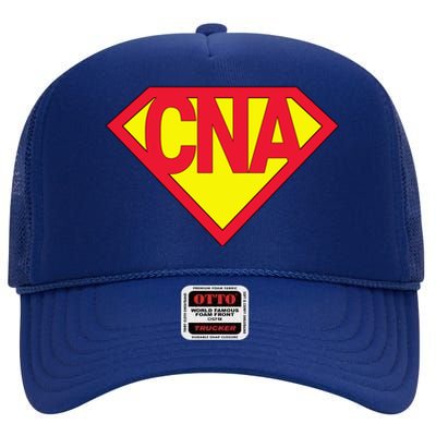 Super Cna Certified Nurse Assistant Superhero Gift High Crown Mesh Back Trucker Hat