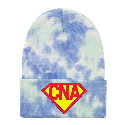 Super Cna Certified Nurse Assistant Superhero Gift Tie Dye 12in Knit Beanie