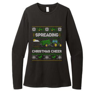 Spreading Christmas Cheer Farming Tractor Ugly Gift Womens CVC Long Sleeve Shirt