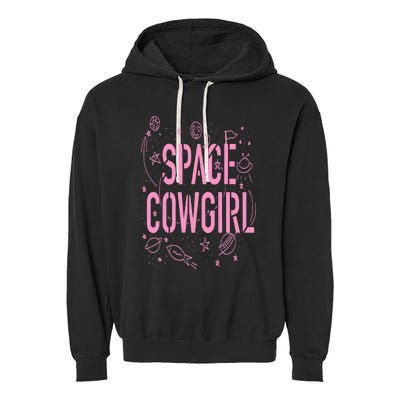 Space Cowgirl  Cow  70s Disco Preppy Cowgirl Garment-Dyed Fleece Hoodie