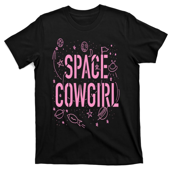 Space Cowgirl  Cow  70s Disco Preppy Cowgirl T-Shirt