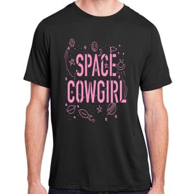 Space Cowgirl  Cow  70s Disco Preppy Cowgirl Adult ChromaSoft Performance T-Shirt