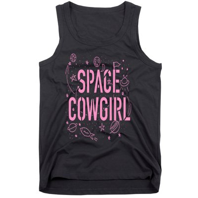 Space Cowgirl  Cow  70s Disco Preppy Cowgirl Tank Top