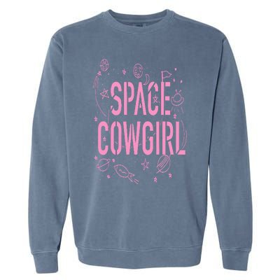 Space Cowgirl  Cow  70s Disco Preppy Cowgirl Garment-Dyed Sweatshirt