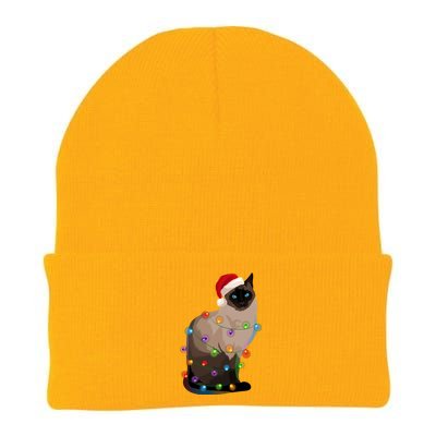 Siamese Cat Christmas Lights Xmas Cat Lover Great Gift Knit Cap Winter Beanie