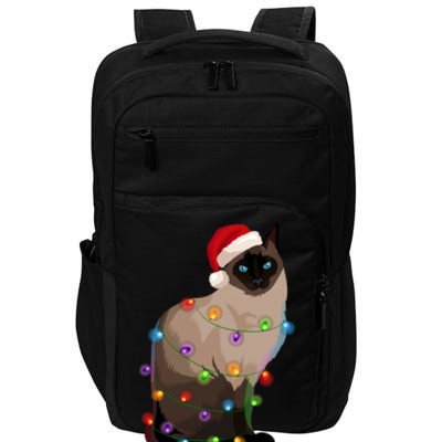 Siamese Cat Christmas Lights Xmas Cat Lover Great Gift Impact Tech Backpack