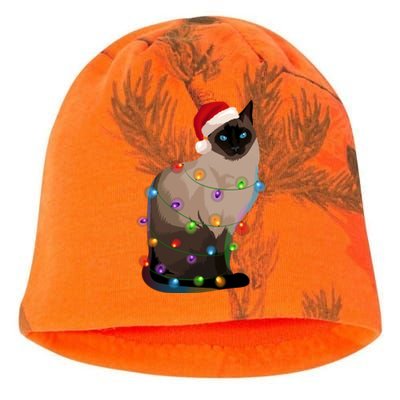 Siamese Cat Christmas Lights Xmas Cat Lover Great Gift Kati - Camo Knit Beanie