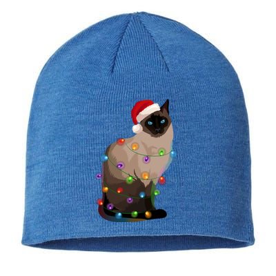 Siamese Cat Christmas Lights Xmas Cat Lover Great Gift Sustainable Beanie