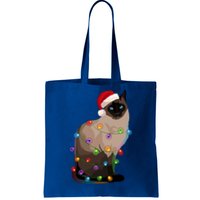 Siamese Cat Christmas Lights Xmas Cat Lover Great Gift Tote Bag