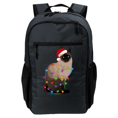 Siamese Cat Christmas Lights Xmas Cat Lover Great Gift Daily Commute Backpack