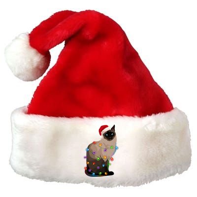 Siamese Cat Christmas Lights Xmas Cat Lover Great Gift Premium Christmas Santa Hat