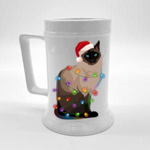 Siamese Cat Christmas Lights Xmas Cat Lover Great Gift Beer Stein