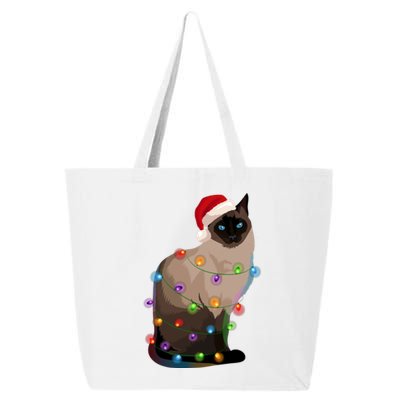 Siamese Cat Christmas Lights Xmas Cat Lover Great Gift 25L Jumbo Tote