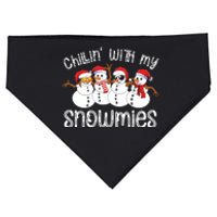 Snowman Christmas Chillin With My Snowmies Ugly Gift USA-Made Doggie Bandana