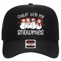 Snowman Christmas Chillin With My Snowmies Ugly Gift High Crown Mesh Back Trucker Hat