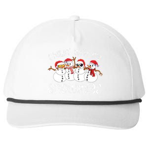 Snowman Christmas Chillin With My Snowmies Ugly Gift Snapback Five-Panel Rope Hat