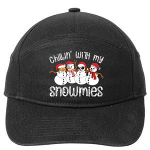 Snowman Christmas Chillin With My Snowmies Ugly Gift 7-Panel Snapback Hat