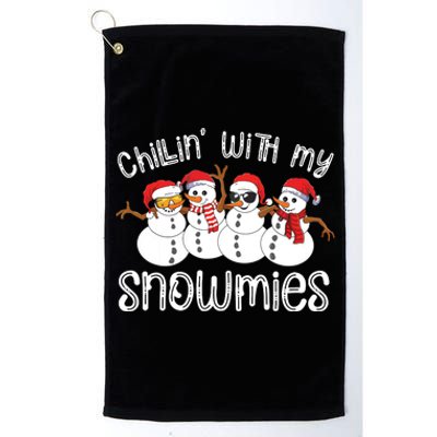 Snowman Christmas Chillin With My Snowmies Ugly Gift Platinum Collection Golf Towel