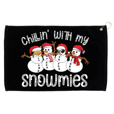 Snowman Christmas Chillin With My Snowmies Ugly Gift Grommeted Golf Towel