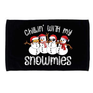 Snowman Christmas Chillin With My Snowmies Ugly Gift Microfiber Hand Towel