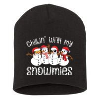 Snowman Christmas Chillin With My Snowmies Ugly Gift Short Acrylic Beanie