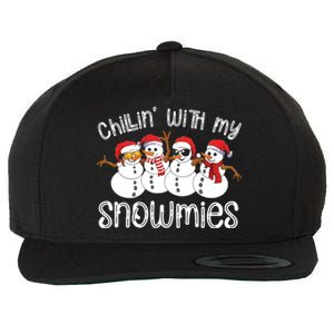 Snowman Christmas Chillin With My Snowmies Ugly Gift Wool Snapback Cap