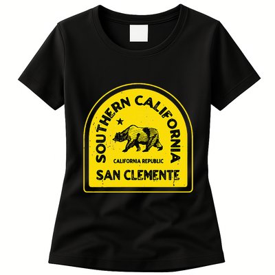 San Clemente Ca Vintage Style Southern California Womens T-Shirt