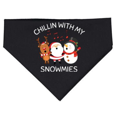 Snowman Christmas Chillin With My Snowmies Santa USA-Made Doggie Bandana