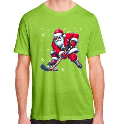 Santa Christmas Costume Playing Hockey Player Lover Gift Adult ChromaSoft Performance T-Shirt