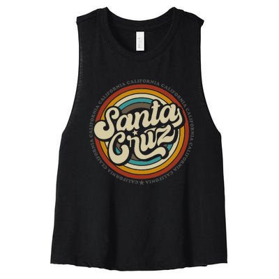 Santa Cruz city in California CA vintage  Women's Racerback Cropped Tank