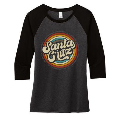 Santa Cruz city in California CA vintage  Women's Tri-Blend 3/4-Sleeve Raglan Shirt