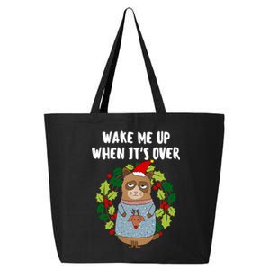 Sarcastic Christmas Cat Wake Me Up Matching Family Christmas Gift 25L Jumbo Tote