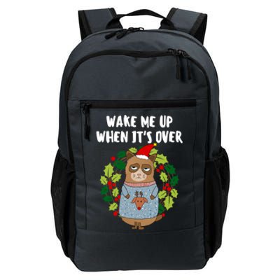 Sarcastic Christmas Cat Wake Me Up Matching Family Christmas Gift Daily Commute Backpack