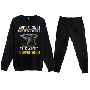 Storm Chaser Costume Tornado For Meteorologist Tornado Premium Crewneck Sweatsuit Set