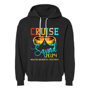 Squad Crew Cruise 2024 Summer Vacation Matching Family Group Garment-Dyed Fleece Hoodie