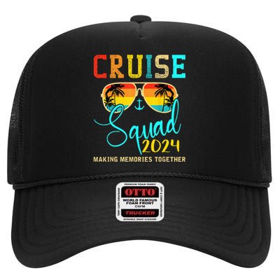 Squad Crew Cruise 2024 Summer Vacation Matching Family Group High Crown Mesh Back Trucker Hat