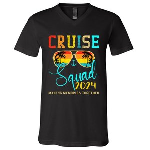 Squad Crew Cruise 2024 Summer Vacation Matching Family Group V-Neck T-Shirt