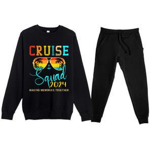 Squad Crew Cruise 2024 Summer Vacation Matching Family Group Premium Crewneck Sweatsuit Set