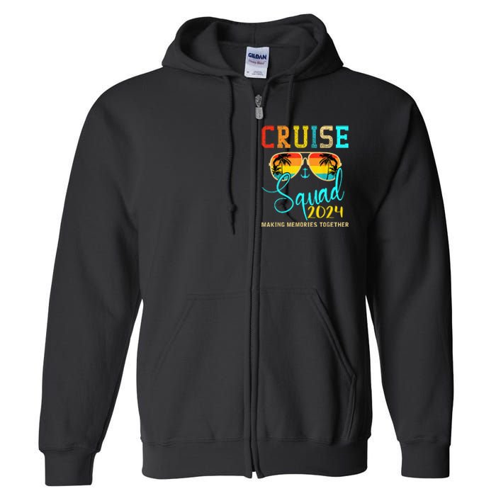 Squad Crew Cruise 2024 Summer Vacation Matching Family Group Full Zip Hoodie