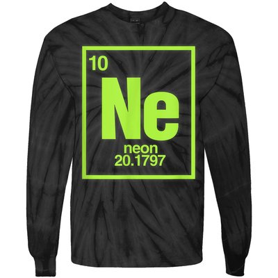Science Chemistry Chemical Elements Ne Neon Tie-Dye Long Sleeve Shirt