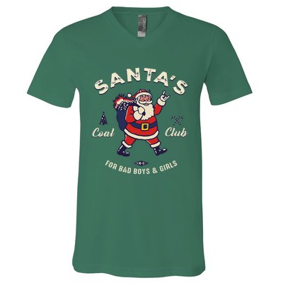 SantaS Coal Club For Bad And Evil Santa Claus V-Neck T-Shirt