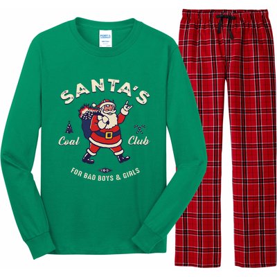 SantaS Coal Club For Bad And Evil Santa Claus Long Sleeve Pajama Set