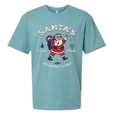 SantaS Coal Club For Bad And Evil Santa Claus Sueded Cloud Jersey T-Shirt