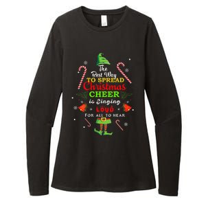 Spread Christmas Cheer Is Singing Loud Xmas Elf Pajama Womens CVC Long Sleeve Shirt