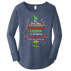 Spread Christmas Cheer Is Singing Loud Xmas Elf Pajama Women's Perfect Tri Tunic Long Sleeve Shirt